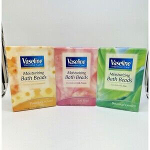 3 Vaseline Moisturizing Bath Beads Botanical Garden Peaceful Orchard Soft Petal